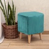 sourcing map Square Foot Stool Cover Footrest Slipcover with Elastic