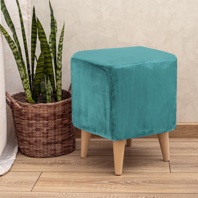 sourcing map Square Foot Stool Cover Footrest Slipcover with Elastic