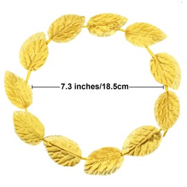 Unittype Roman Laurel Toga Head Wreath Goddess Headpiece Circlet 7.3 Inches in Diameter Gold Leaf Crown Golden Greek Emperor Crown Toga Headwear (60 Pcs)