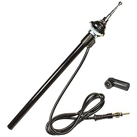 tomzz Audio 1000-040 Universal Telescopic Antenna for Mudguard Mounting Large Head DIN + ISO Plug Stainless Steel Look