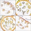 36Pcs 3D Gold Nail Charms Rhinestones Shiny Nail Crystal Diamonds