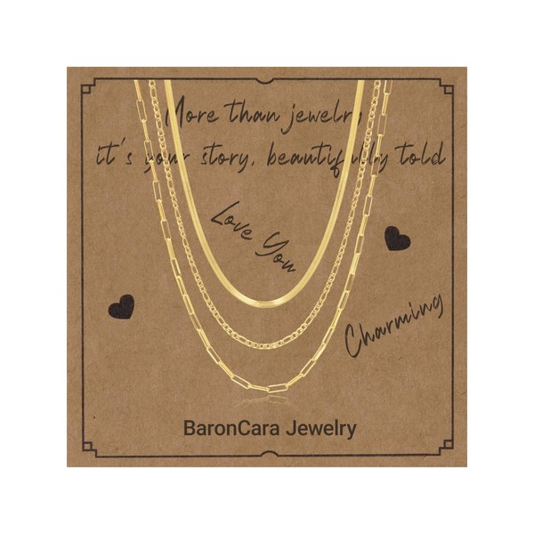 Layered Gold Necklaces for Women – 3 Layer Stackable Necklace