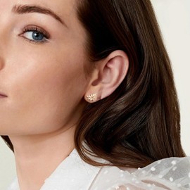 Champagne Rhinestone Stud Earrings Cute Small Crystal Cluster Earring for Women Wedding Party