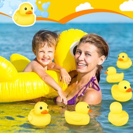 Jumbo Rubber Duck 7 Inch Large Yellow Duck Bath Toy Giant Rubber Ducks Big Floating Squeaky Duck Bathtub Toy for Shower Birthday Party Supplies Favors Decoration (12 Pcs)