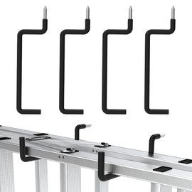 HUHOLE Ladder Hooks 4 Pack Wall Hangers - Ideal for Garage Storage: Ladder, Chair, Cord, Hose, Wheelbarrow