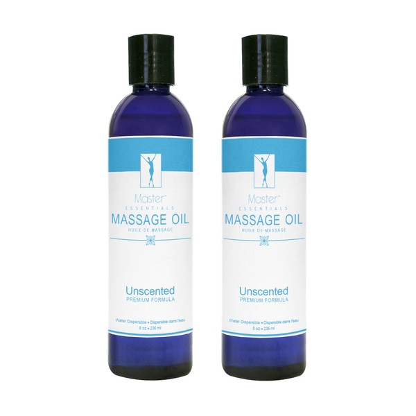 Master Massage Unscented Superior Grade Massage Oil 8oz Bottle, 2