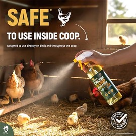 Reliant Pet Chicken Mites Treatment and Coop Poultry Spray for Mite's Lice Ticks Fleas and Flies - Dust Mite Killer Spray 16oz - Chicken Coop Fly Control - Made in USA - Chicken Coop Accessories