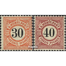 Württemberg 61-62 (complete.issue.) Volume 1900 completeett fine used/cancelled 1900 Numbers in District (Stamps for collectors)