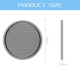 8sanlione 2 Pack Car Cup Holder Coaster, 2.75 Inch Diameter Non-Slip Universal Insert Coaster, Durable, Suitable for Most Car Interior, Car Accessory for Women and Men(Gray)