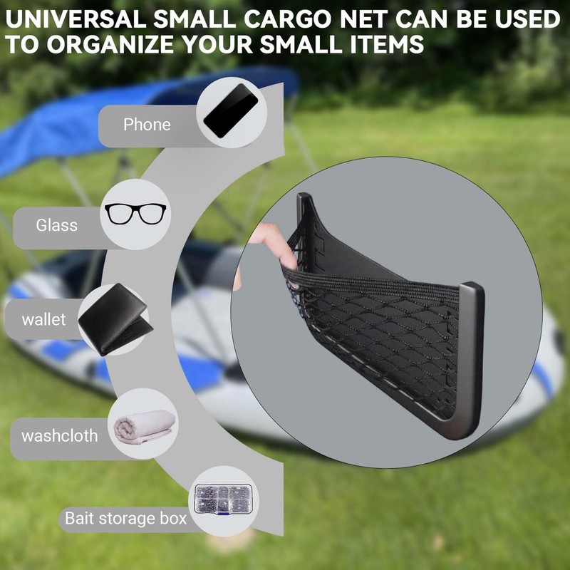 Universal Boat Caddy Organizer Mesh Bag, Plastic Frame Net Pocket,