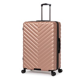 Kenneth Cole REACTION Madison Square Lightweight Hardside Chevron Expandable Spinner Luggage, Rose Gold, 28-Inch Checked