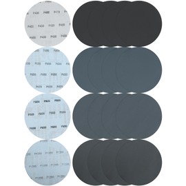 150 mm Sanding Discs for Polishing (Grit 400/600/800/1200), Sandpaper 150 mm Velcro for Random Orbital Sanders (Pack of 40)