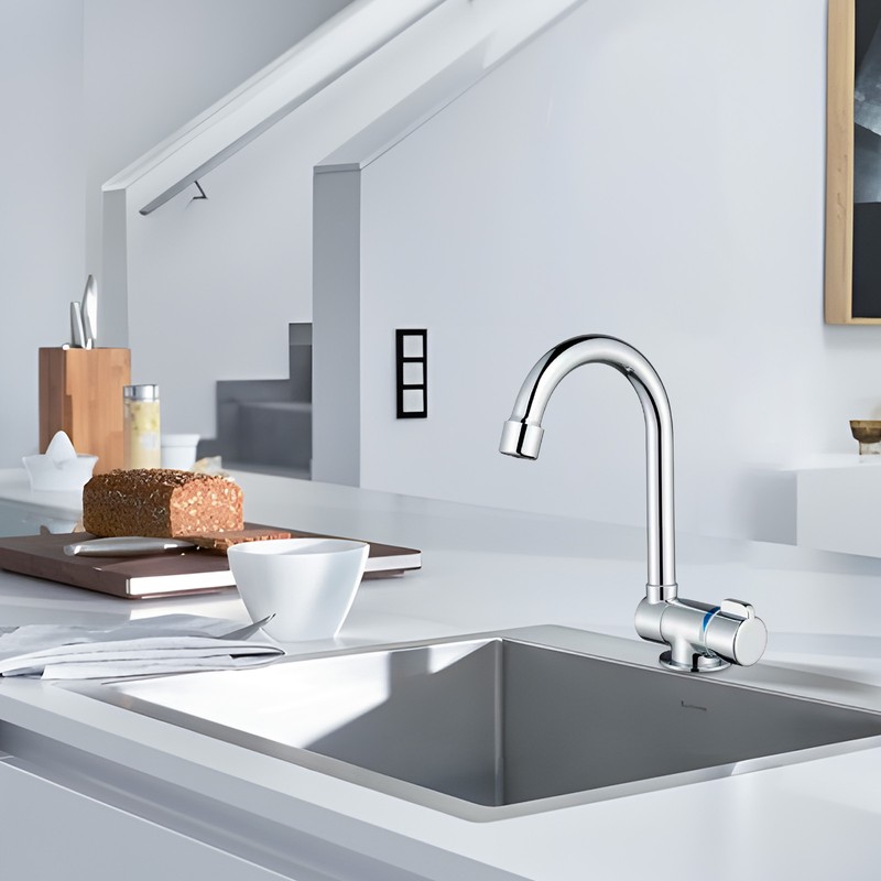 Folding Kitchen Faucets Polish Chrome Single Handle Basin Mixer Tap