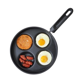 sisem 4-Cup Egg Frying Pan Skillet, Non Stick Egg Cooker Pan, Omelet Pan For Breakfast Pancake, Crepe Pan Gas Stove & Electronic