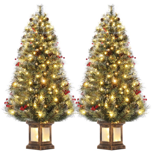GAOMON 4.5ft Christmas Tree Pre-Lit Artificial Christmas Tree with Lighting
