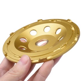 ACTINTOOL 5 in. x 7/8-5/8 in.12 PCS PCD 5 Inch Double Row PCD Cup Wheel, Epoxy Mastic Thinset Glue Stucco Tough Concrete Coating Removal PCD Grinding Cup Wheel (7/8"-5/8" Non-Threaded)