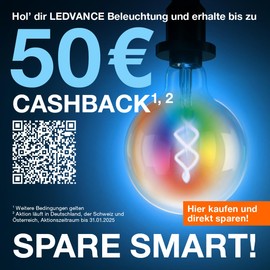LEDVANCE SMART+ WiFi LED Lamp, Gold Tint, 8 W, 650 lm, Ball Shape with 95 mm Diameter and E27 Base, Adjustable White Light (2200-5000 K), Dimmable, App or Voice Control, Good Service Life