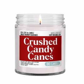 Crushed Candy Canes Christmas Scented Candle - Smells Like Sweet Vanilla - Crisp Peppermint - 100% Naturally Vegan Soy and Premium Fragrance | Handmade in Denver, Colorado (4oz Glass Jar)