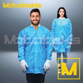 MOTOTEKS [50PCS] Disposable Non Medical Isolation Gowns with Elastic Cuff and Pockets, L