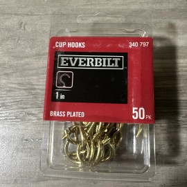 Everbilt 50-Pack Everbilt 1 inch Brass Plated Cup Hooks