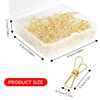 50PCS Small Gold Paper Clips, Multi-Purpose Metal Wire Hollow Invoice