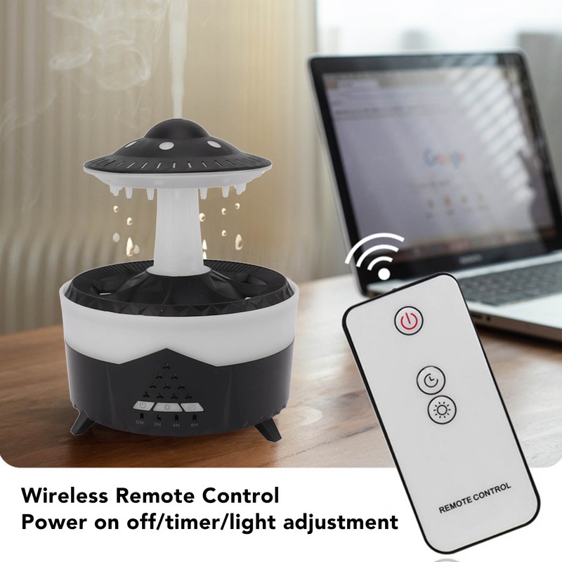 UFO Raindrop Humidifier with Colorful Lights Remote Control Timing Humidifier