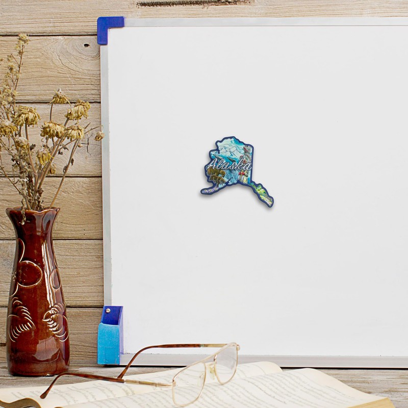 Alaska State Magnet, Souvenir Keepsake Accessory, Great Decor for Whiteboards,