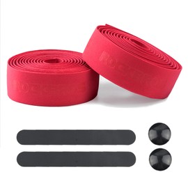 ROCKBROS Bar Tape, Road Bike, EVA Bar Tape, Bicycle Grip Tape, Handle Tape, Anti-Slip, End Cap Included, Left and Right Set, Red