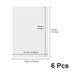 UMCHU Pack of 6 A4 Business Card Pockets, Document Protective Sleeves, Translucent Plastic Waterproof Pockets, to Protect Your Cards or Photos (Vertical)