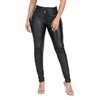 WAYRUNZ Women's Faux Leather Stretch Skinny Pants High Waisted Crossover