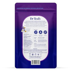 Dr Teal's Pure Epsom - Mezcla de sal de magnesio para dormir con melatonina, lavanda y aceites esenciales, 3 libras (paquete de 4)