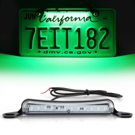 LivTee License Plate Light, LED Tag Lights, Extremely Bright LED License Plate Lights Assembly for Trailer UTV ATV Truck RV Boat, Car Accessories, Green(6000K)
