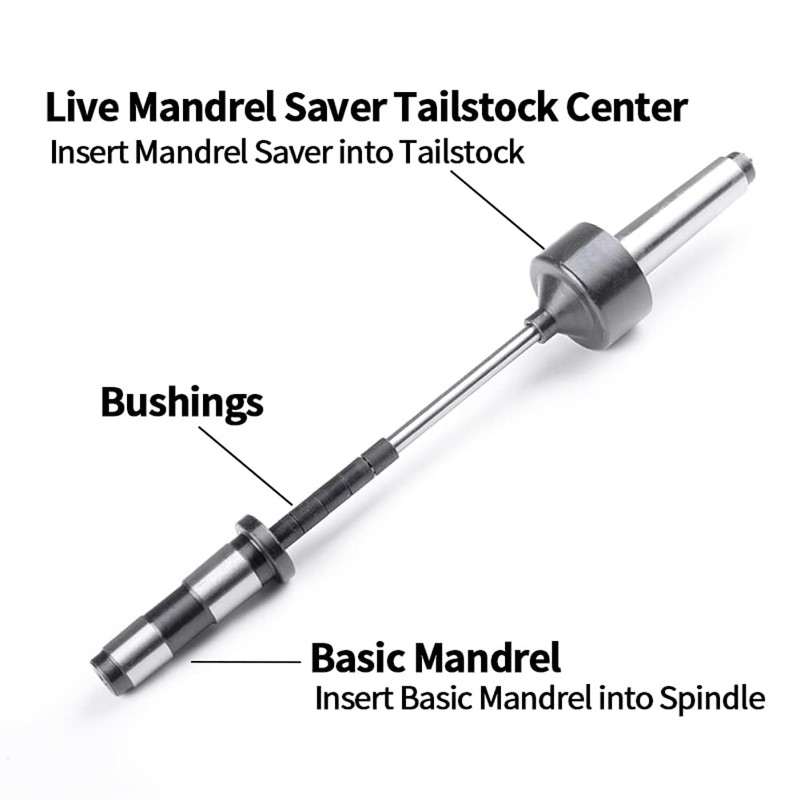 2MT Turning Tools Woodworking Pen Mandrel Bundle with Mandrel Saver,