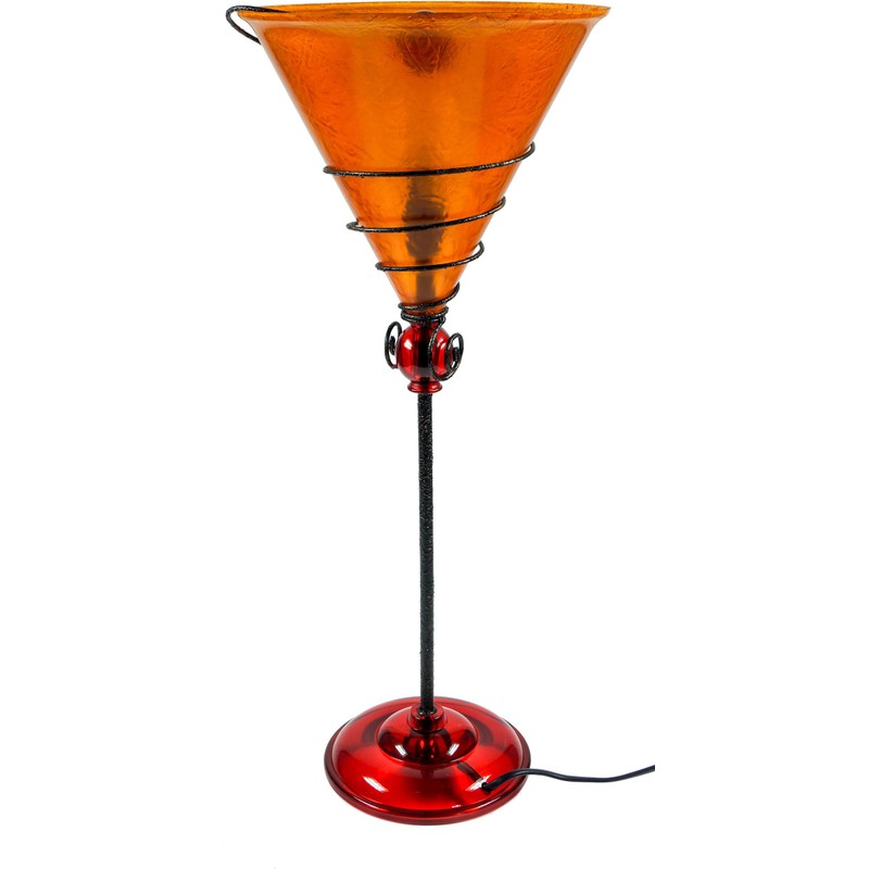 GURU SHOP Kokopelli Kada L Orange Fibreglass Table Lamp 60