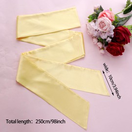 obmwang Wedding Satin Sash Belt for Special Occasion Dress Bridal Sash 4'' Wide Double Side, Yellow
