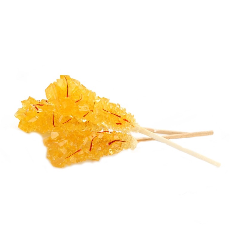 Saffron Flavor Rock Candy on Sticks (30 Count, 20 oz)
