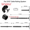 BLIKA 10 Pairs 3/16" Black Cable Railing Kits, T316 Stainless