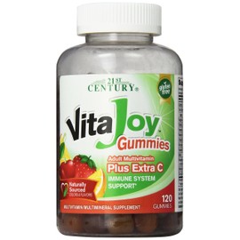21st Century Vitajoy Multi Gummies Plus Extra C, Orange, Cherry and Strawberry, 120 Count
