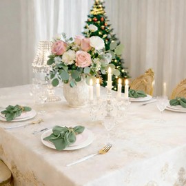 Servilletas de Tela para Mesa de Lino Lavables, 10Pz Servilletas de Tela Dobladillo Reutilizables, Servilletas Cuadradas 50x50cm, Servilletas Bohemias Decoración Cena Eventos Bodas y Fiestas (Verde)