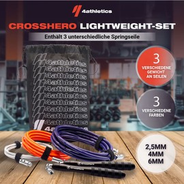 4athletics Premium Skipping Rope Heavy Premium Skipping Rope for Full Body Training (L - Up to Size 189 cm)