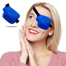 THSIREE 3D Eye Patch for Adults and Kids, Medical Eye Patches 3D Amblyopia Lazy Eye Patches for Left Eye, Blue
