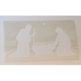 Dazzle Glitter Tattoos Large Nativity family & star window snow stencils sheet Christmas Jesus