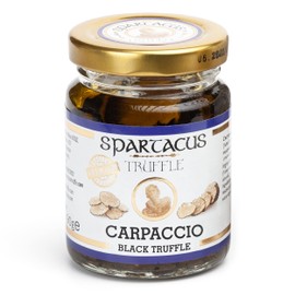 Spartacus CARPACCIO Black Truffles, Preserved in Extra Virgin Olive Oil, Perfect Gourmet Condiment for Pizza, Pasta, Salads, Potatoes, Meat, and Eggs. Vegan Gift IDEA (90 g)
