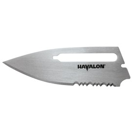 Havalon REDI Serrated Replacement Blades – 3” AUS-8 Stainless Steel Partially Serrated Drop Point (2-Pack) – Resharpenable & Replaceable EDC Blades for REDI Folding Knife
