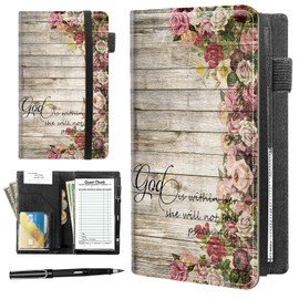 Server Books for Waitress Book,Leather Server Book with Zipper Pocket,Fit Waitress Apron,Guest Check Books for Servers Notepad Check Presenters for Restaurants 5" x 9",Scripture 46:5