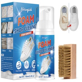 Shoe Cleaner, 200ml White Shoe Cleaner with Shoe Brush, Sneaker Cleaner Removes Dirt & Grime, Shoe Cleaning Kit Ideal for All Color and Material Footwear Including Leather, Knit, Canvas, Suede, Boots