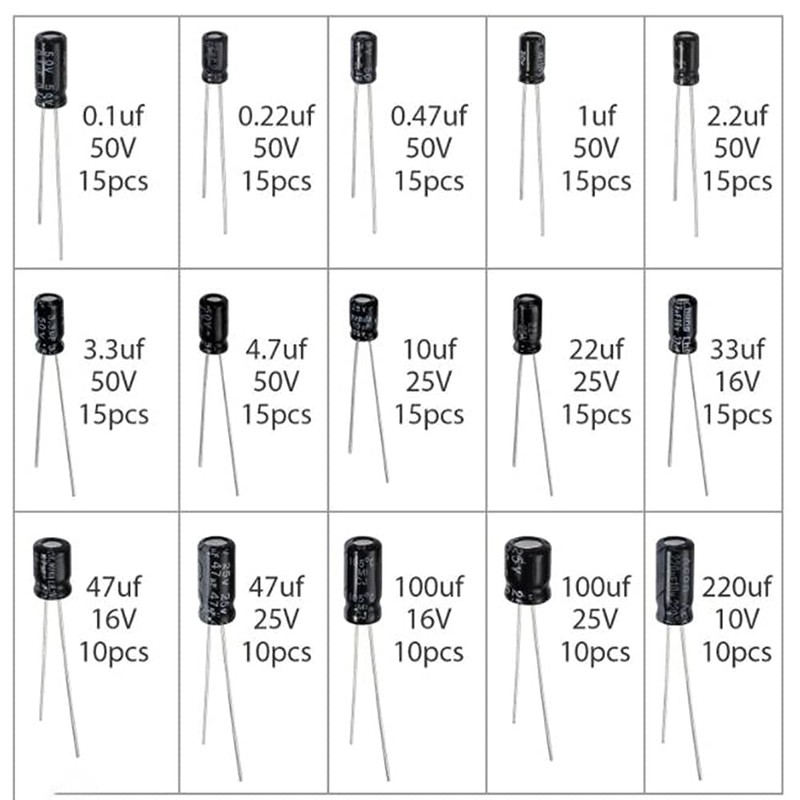 PENGLIN 200 PCS Electrolytic Capacitors Aluminum Electrolytic Capacitor Kit Electronic