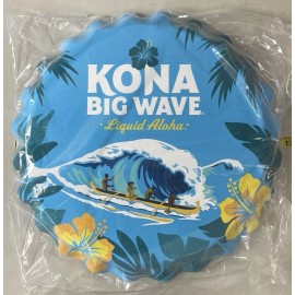 Kona Big Wave Beer Bottle Cap Tin Metal Sign 16" Garage Man Cave Liquid Aloha