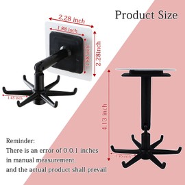 FuninCrea Pack of 4 Hooks, 360° Rotating Folding Hooks, Wall Mount, Bore-Free Dish Hanger, 180° Vertical Folding Hook for Storage of Kitchen and Bathroom Shelves at Home (Black)