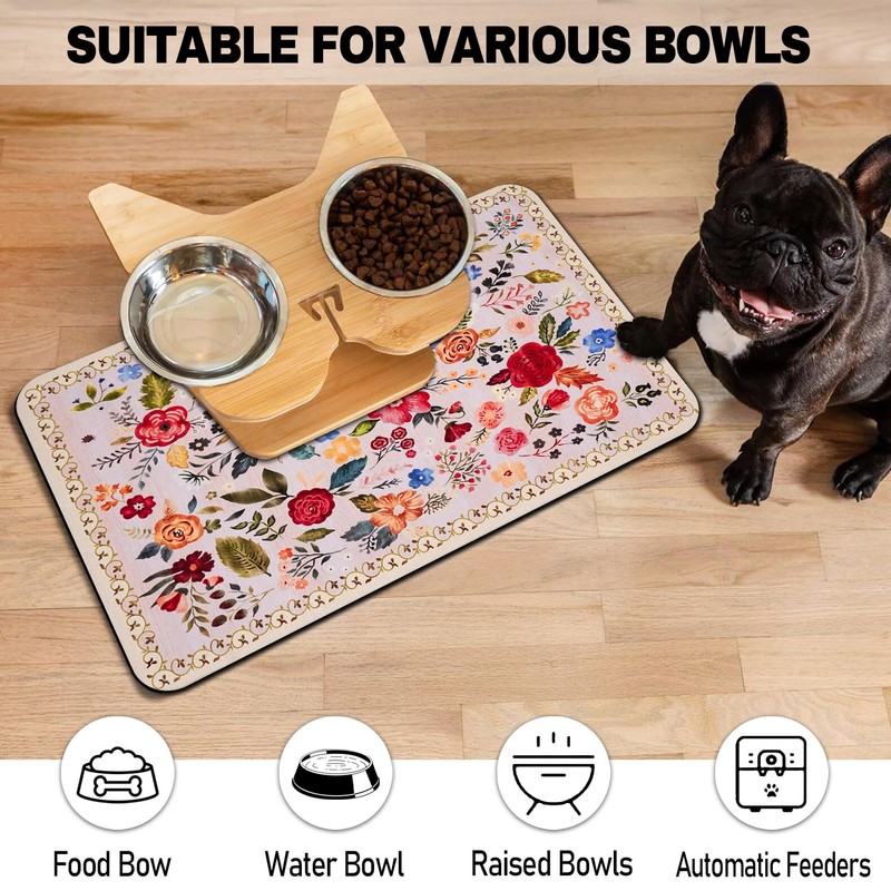 Dog Cat Food Mat 12"*20" Dog Mat for Food and